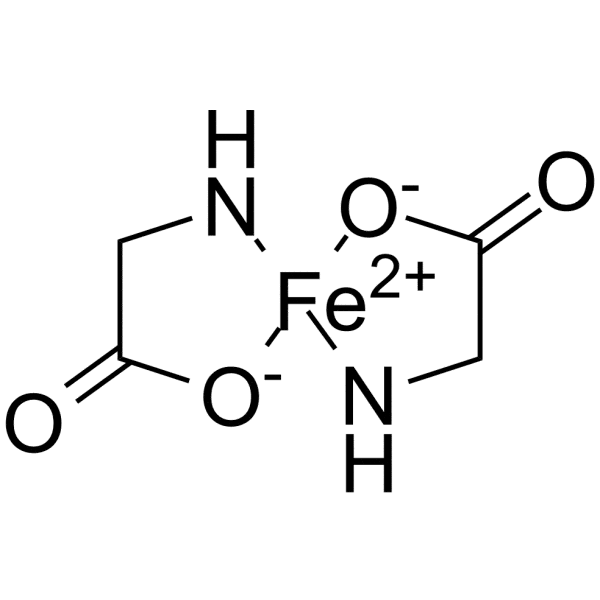 ساختار شیمیایی کمپلکس (Chelate) آهن بیس ­گلیسینات به کار رفته در فرمولاسیون فولی­ مکس